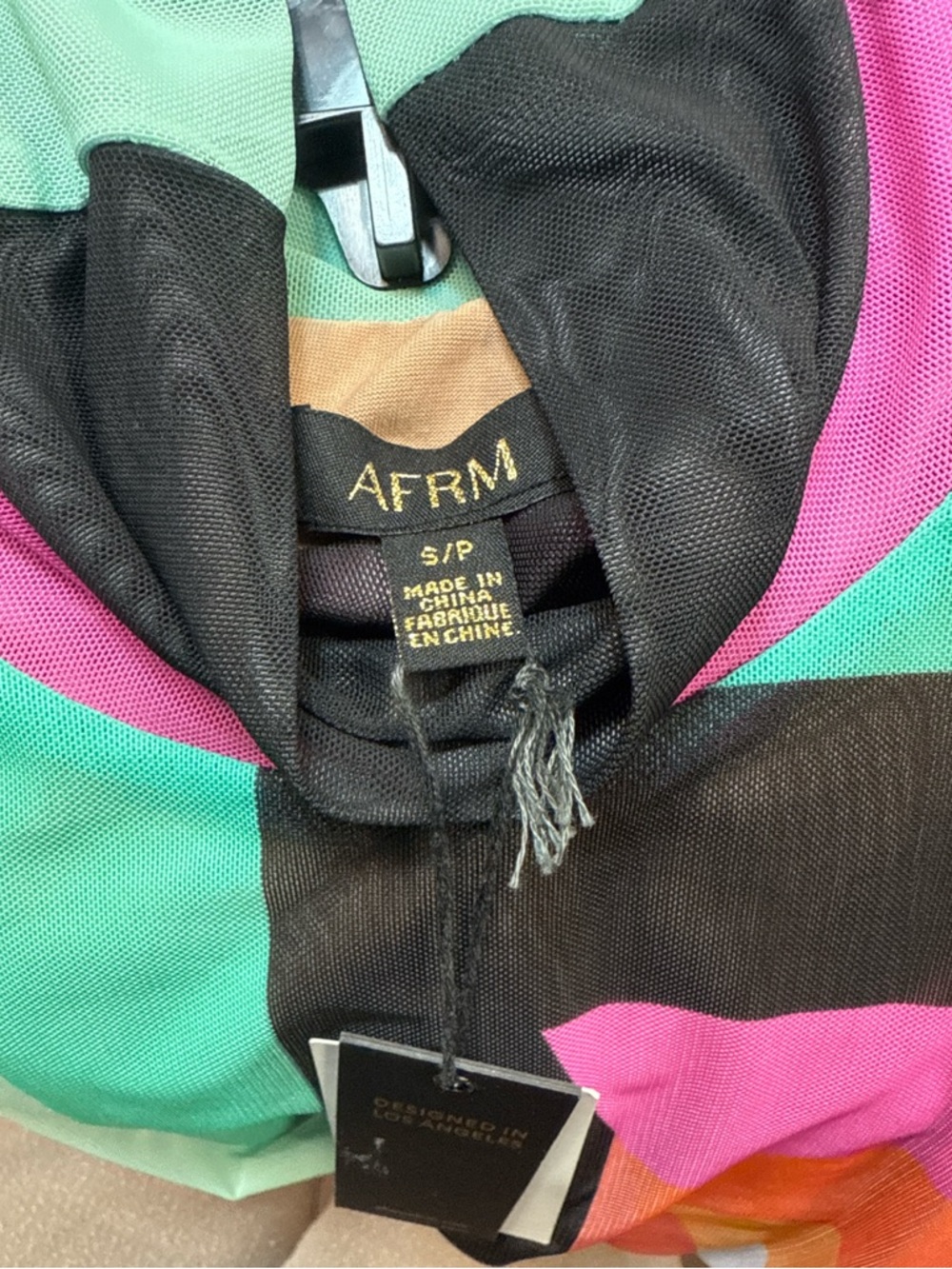 NWT Rare AFRM Fiorella Sleeveless Ruched Midi Dress, Multicolored. - Picture 5 of 7